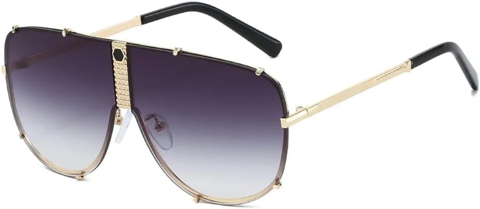 

Солнцезащитные очки UV400 с увеличенными заклепками и градиентным переходом цвета, подходят для женщин и мужчин, для бега и занятий спортом на открытом воздухе UYPTK, Gold Gray