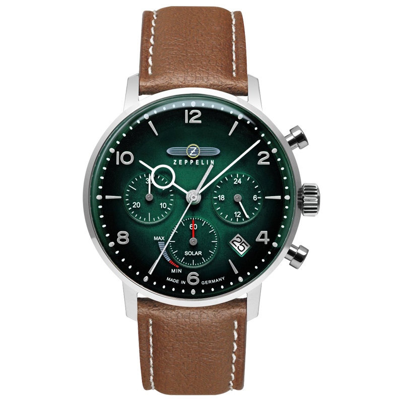 

ZEPPELIN Часы Hindenburg Collection Quartz Movement Men's Watch Wrist Watch White Dial Stainless Steel Case, 8086-4 green disk