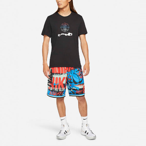 Футболка Nike SS22 Logo Printing Sports Round Neck Short Sleeve Black, черный — фото 3