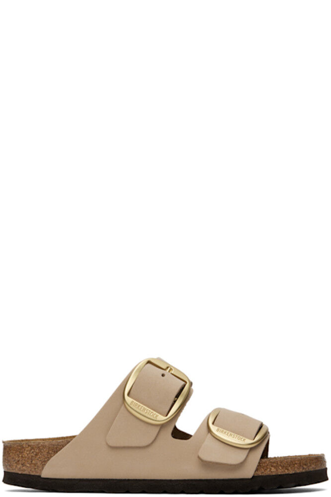 Узкие сандалии Arizona с большой пряжкой Taupe Birkenstock