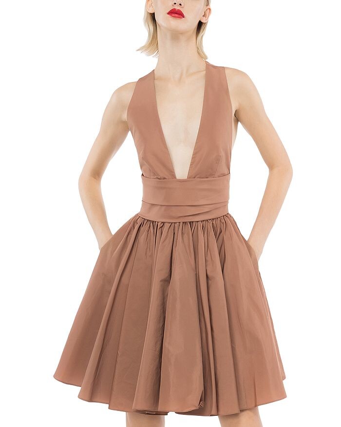 

Платье PINKO Casalfermo из тафты с глубоким вырезом, розовый