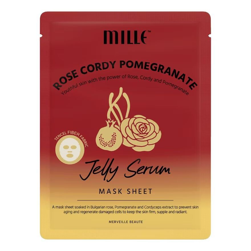 

Mille Тканевая маска-сыворотка Rose Cordy Pomegranate Jelly Serum 1шт, White