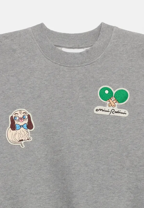Толстовка Minibabies patches sweatshirt Mini Rodini, серый меланж — фото 3
