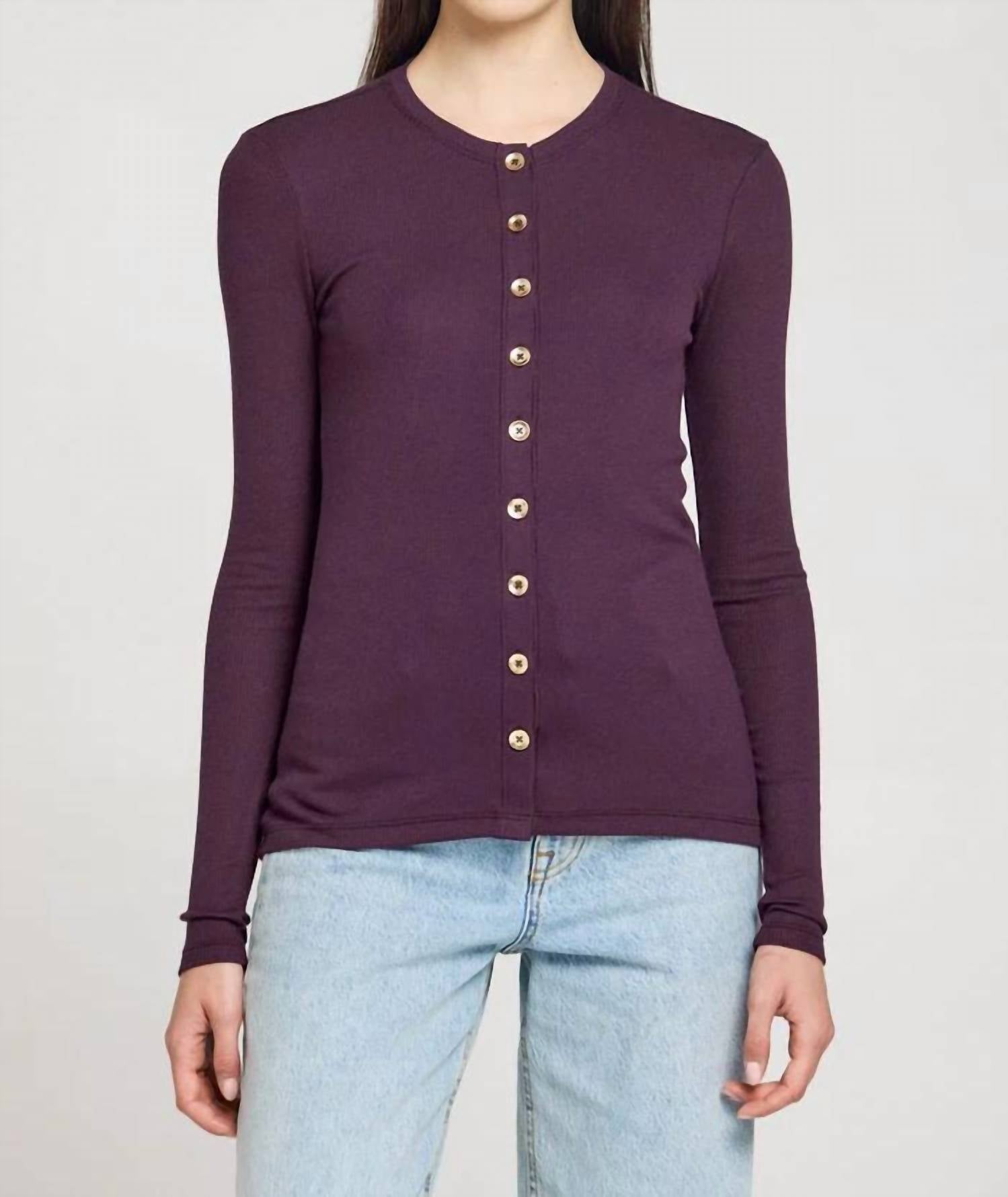 

Кардиган в рубчик Marina цвета баклажан Goldie Lewinter, цвет aubergine