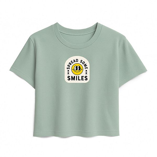 

Футболка Boxy для девочек 7-16 лет Spread Some Smiles Licensed Character, Seafoam