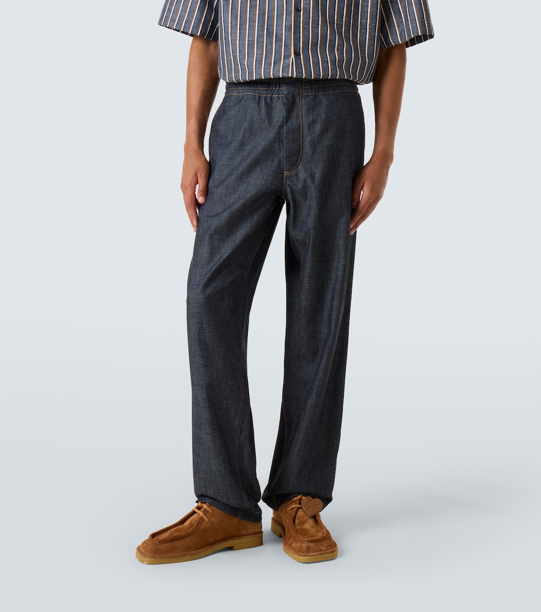 Прямые джинсы средней посадки Bottega Veneta, Indigo — фото 3