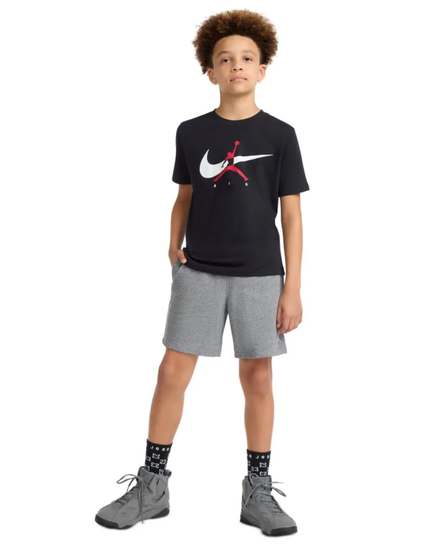 Детская футболка с круглым вырезом и логотипом Jumpman Swoosh (8-20 лет) Jordan, черный — фото 3