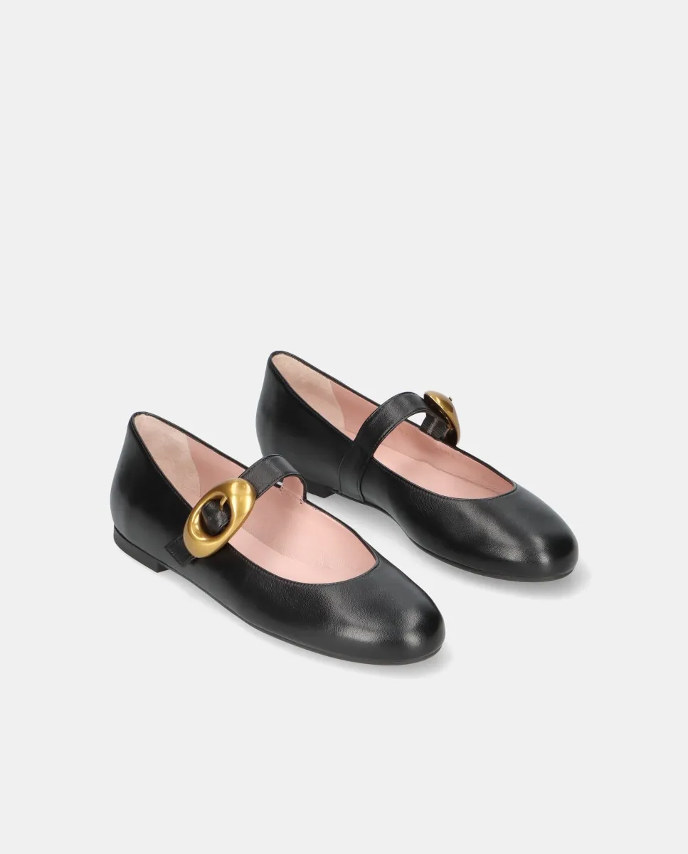 Женские балетки Nicole из мягкой кожи Napa с ремешком Pretty Ballerinas, черный — фото 3