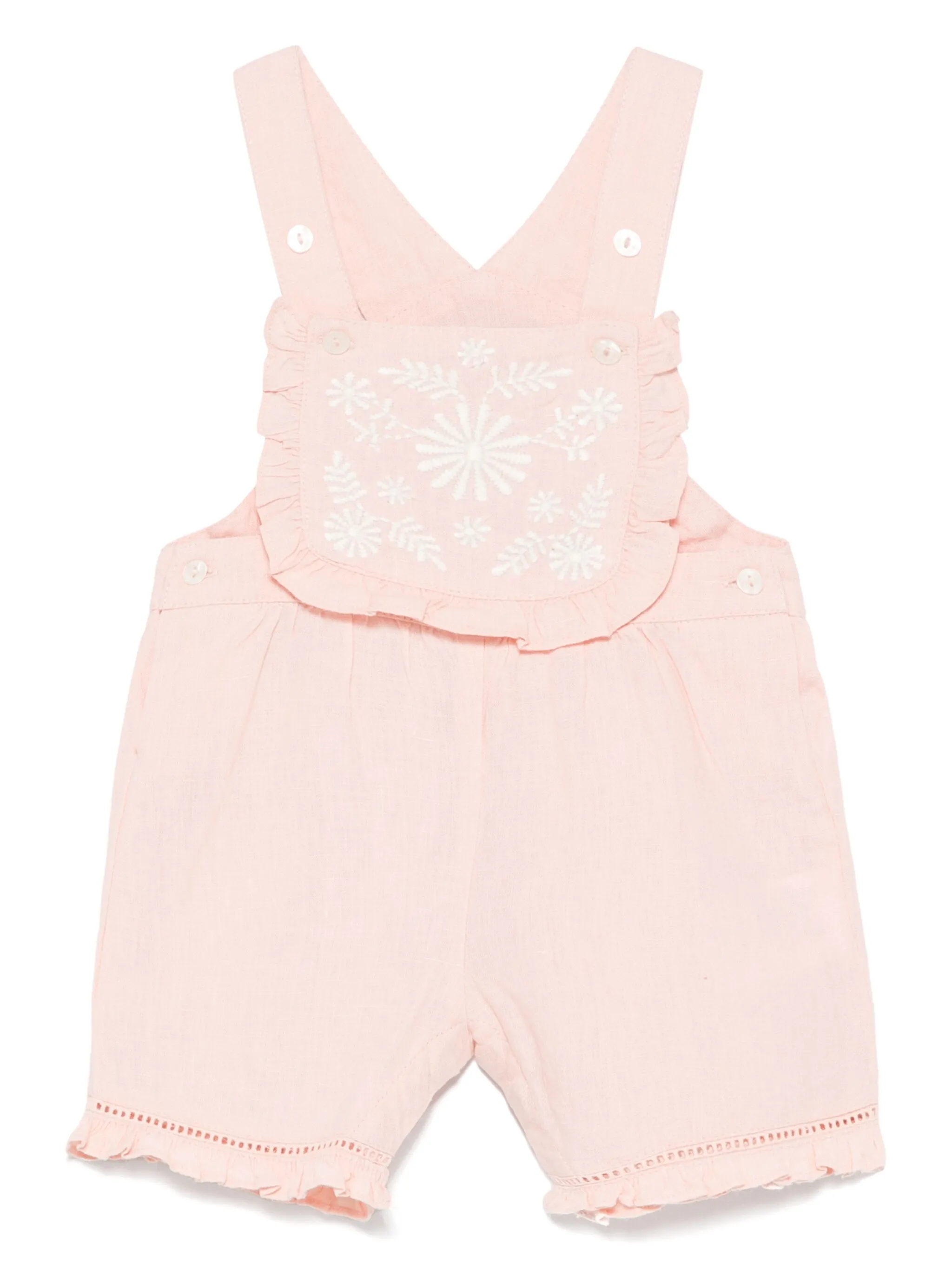 

Льняной комбинезон с вышивкой Tartine Et Chocolat, розовый