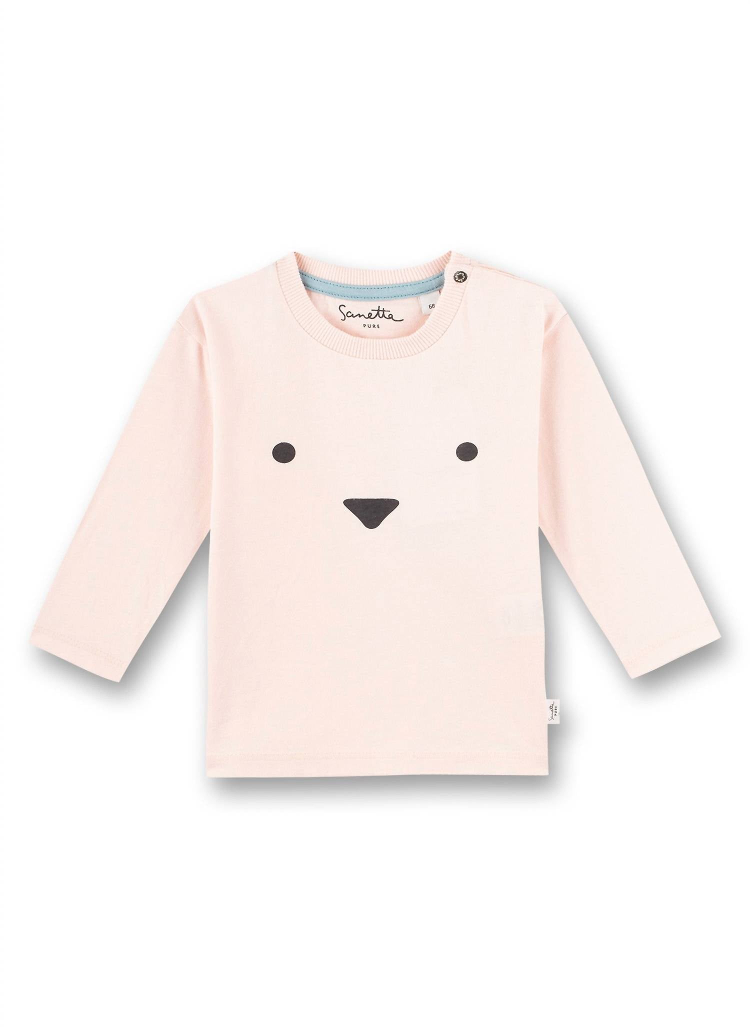 

Детская футболка с личиком в пастельно-розовом цвете Sanetta