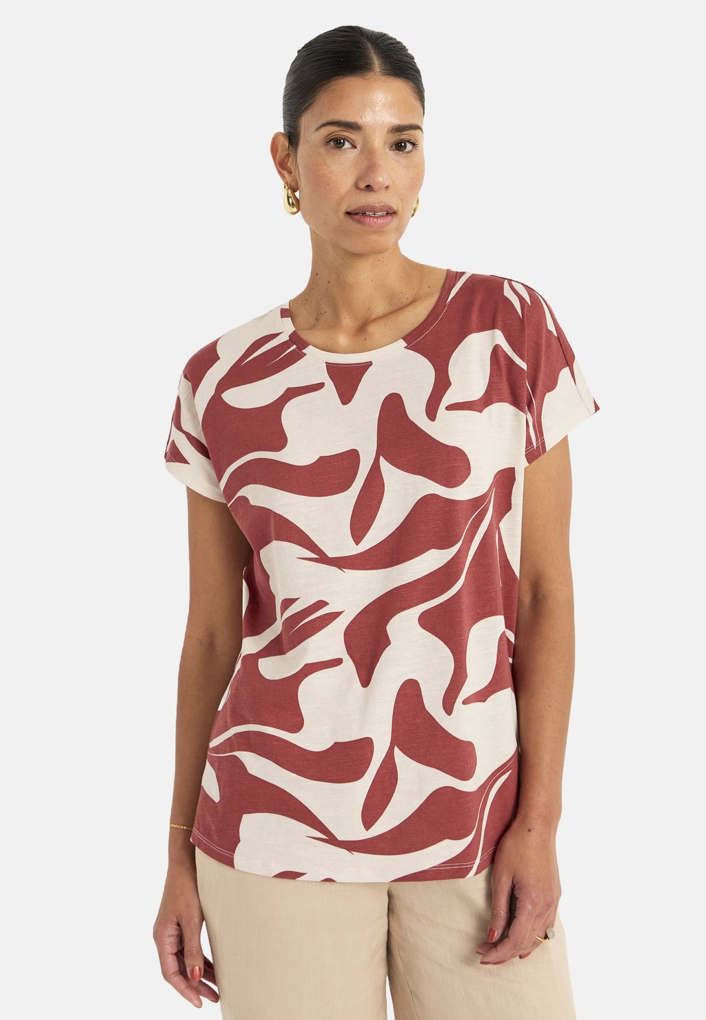 

Футболка с принтом Cellbes of Sweden, цвет Rust Offwhite Patterned