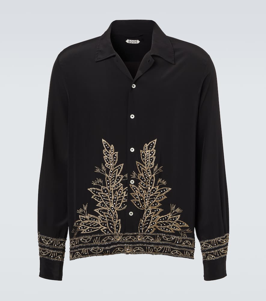 

Шелковая блузка с бисерными украшениями Epoque Bode, Black