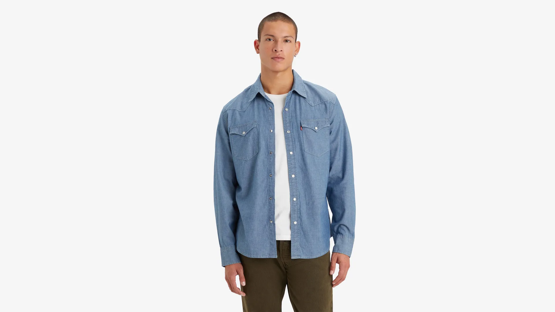 

Классическая рубашка стандартного кроя в стиле вестерн Levi's, цвет Ivy Mid Chambray - Medium Wash