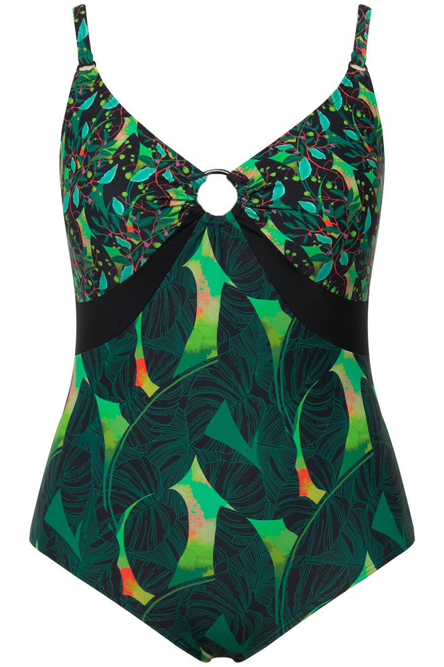 

Купальник Ulla Popken, цвет Light green/Dark green
