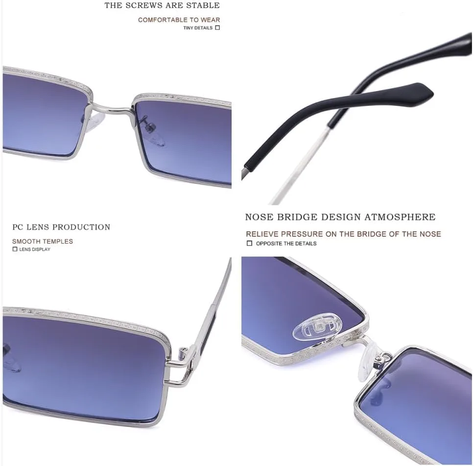 

MUTYNE Женские модные солнцезащитные очки квадратной формы из металла, классические мужские очки для отдыха на природе, ретро-очки для вечеринок, зауженные книзу, C4