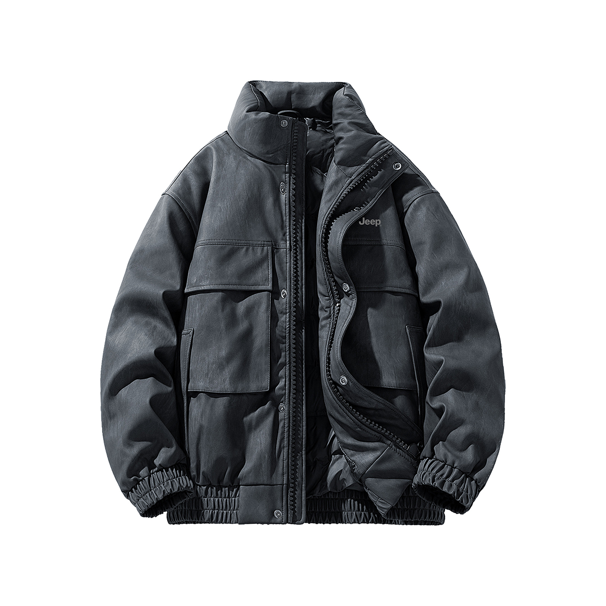 

Пуховик Unisex Stand Collar Moderate Workwear Jeep, черный