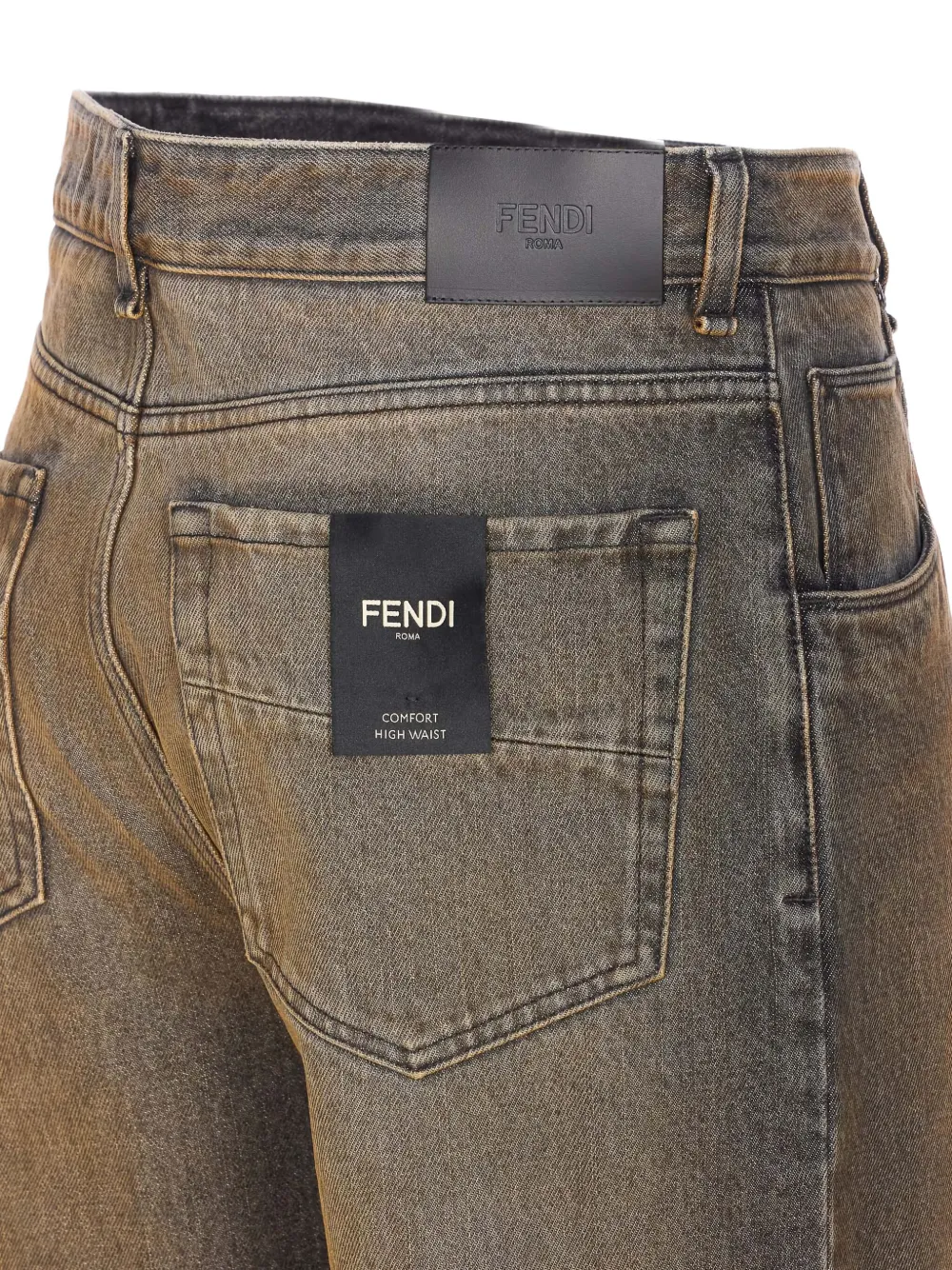 Джинсы свободного кроя Fendi, серый — фото 4