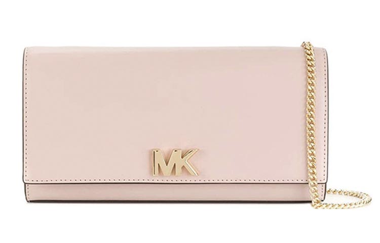 

MICHAEL KORS Кожаный конверт Сумка через плечо Кроссбоди Женская светло-розовая