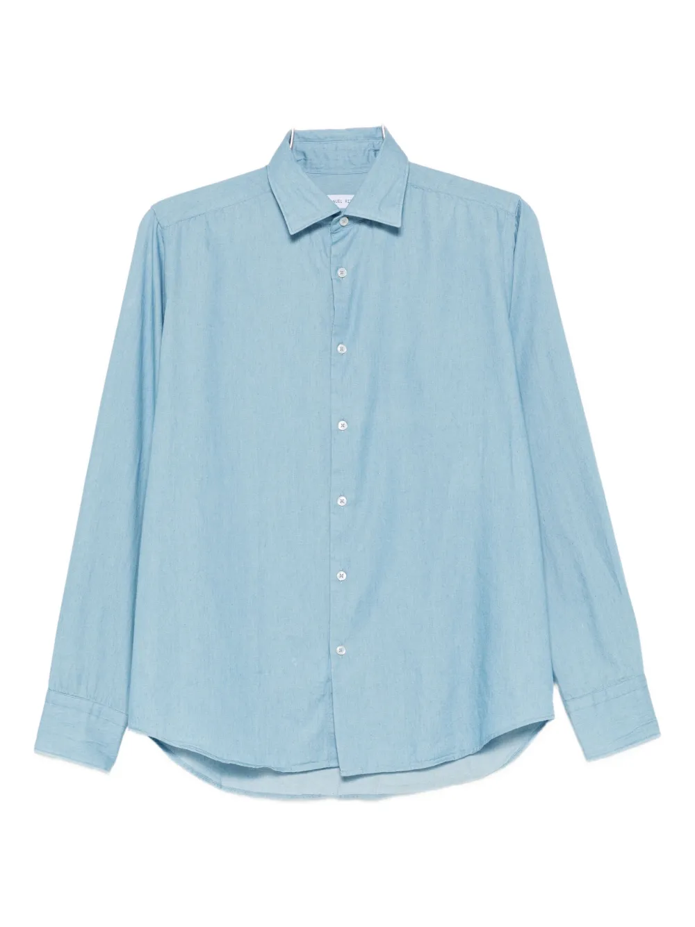 

Рубашка из вареного хлопкового шамбре Manuel Ritz, синий