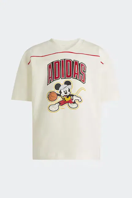 Футболка оверсайз с принтом Disney Adidas, бежевый — фото 2