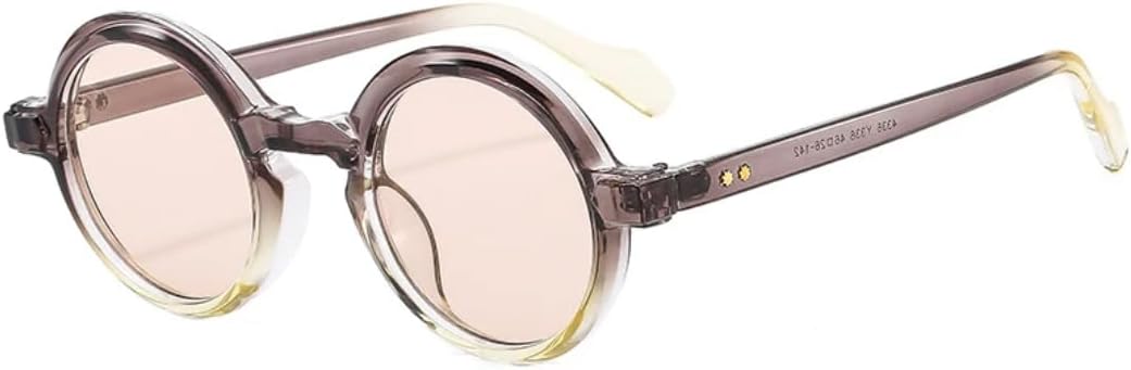 

Ретро круглые панк-солнцезащитные очки для женщин, модные двухцветные градиентные очки с защитой от УФ-излучения UV400, мужские солнцезащитные очки с заклепками UUPTTPL, Grey Champagne