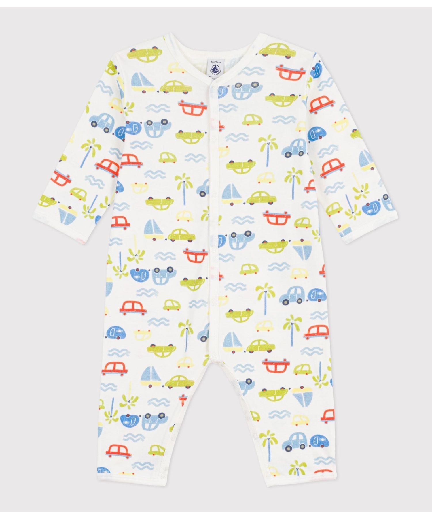 Комбинезон без носков с принтом Petit Bateau, Off-white/Multicolor