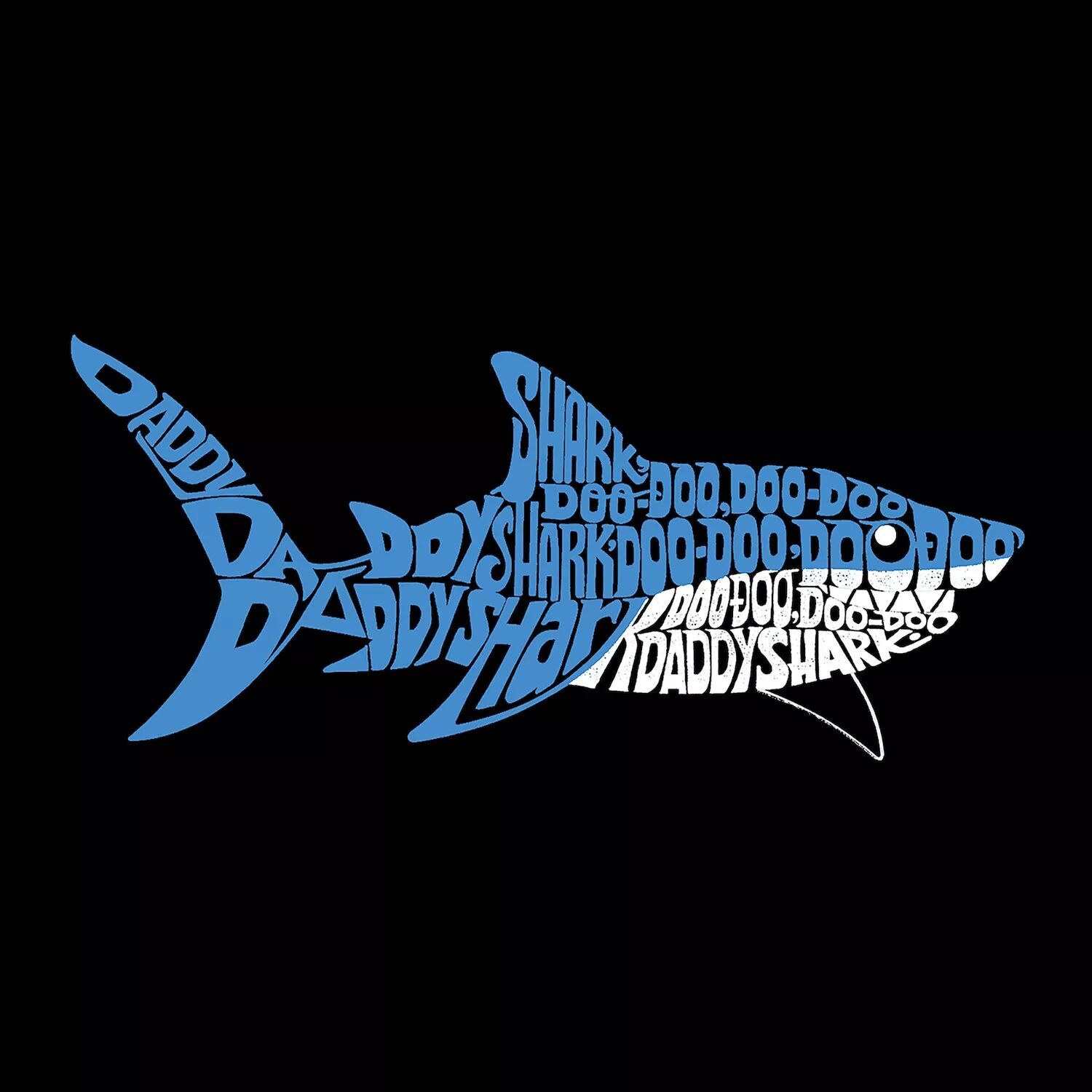 

Daddy Shark — мужская футболка с длинным рукавом Word Art LA Pop Art