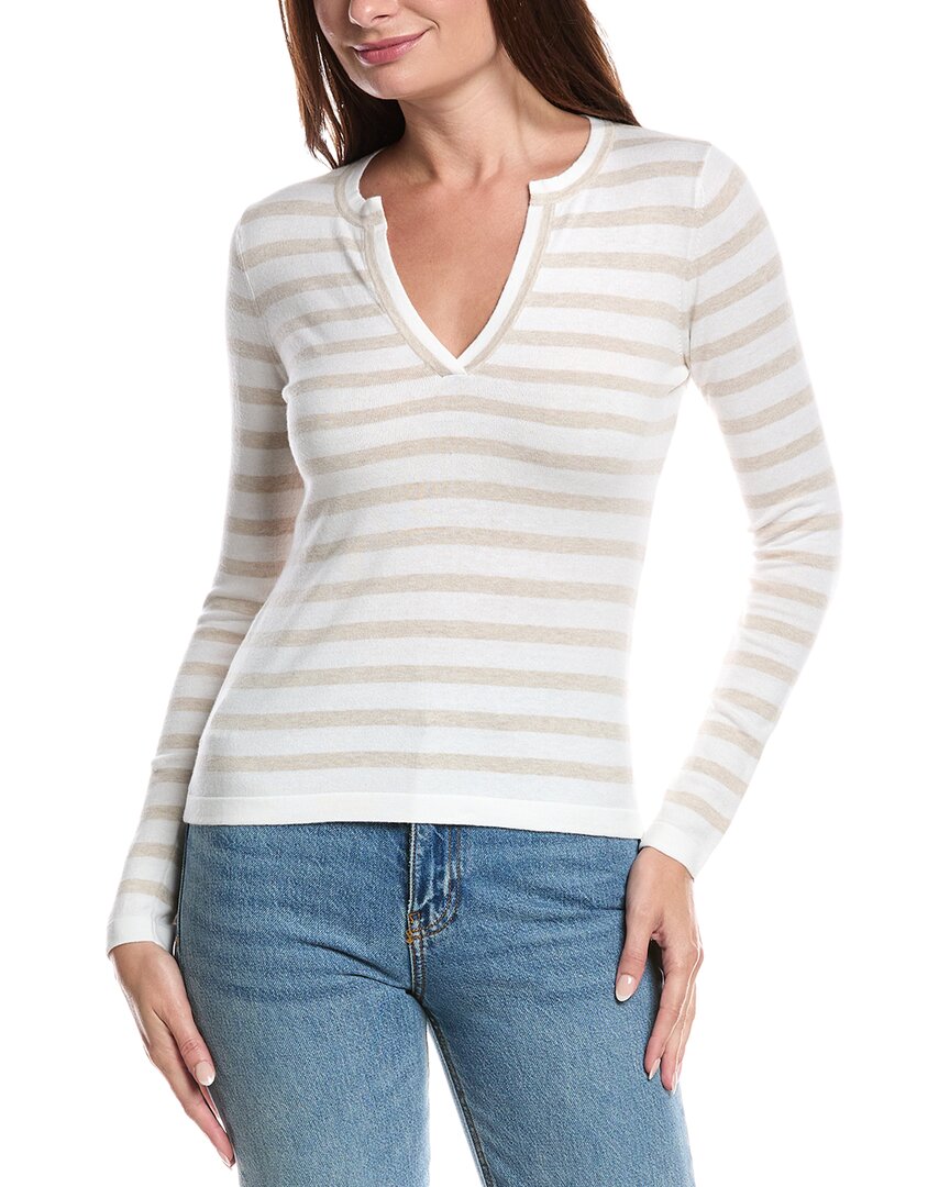 

Форте Кашемир Сплит Нек Кашемир-Бленд Свитер Forte Cashmere, белый