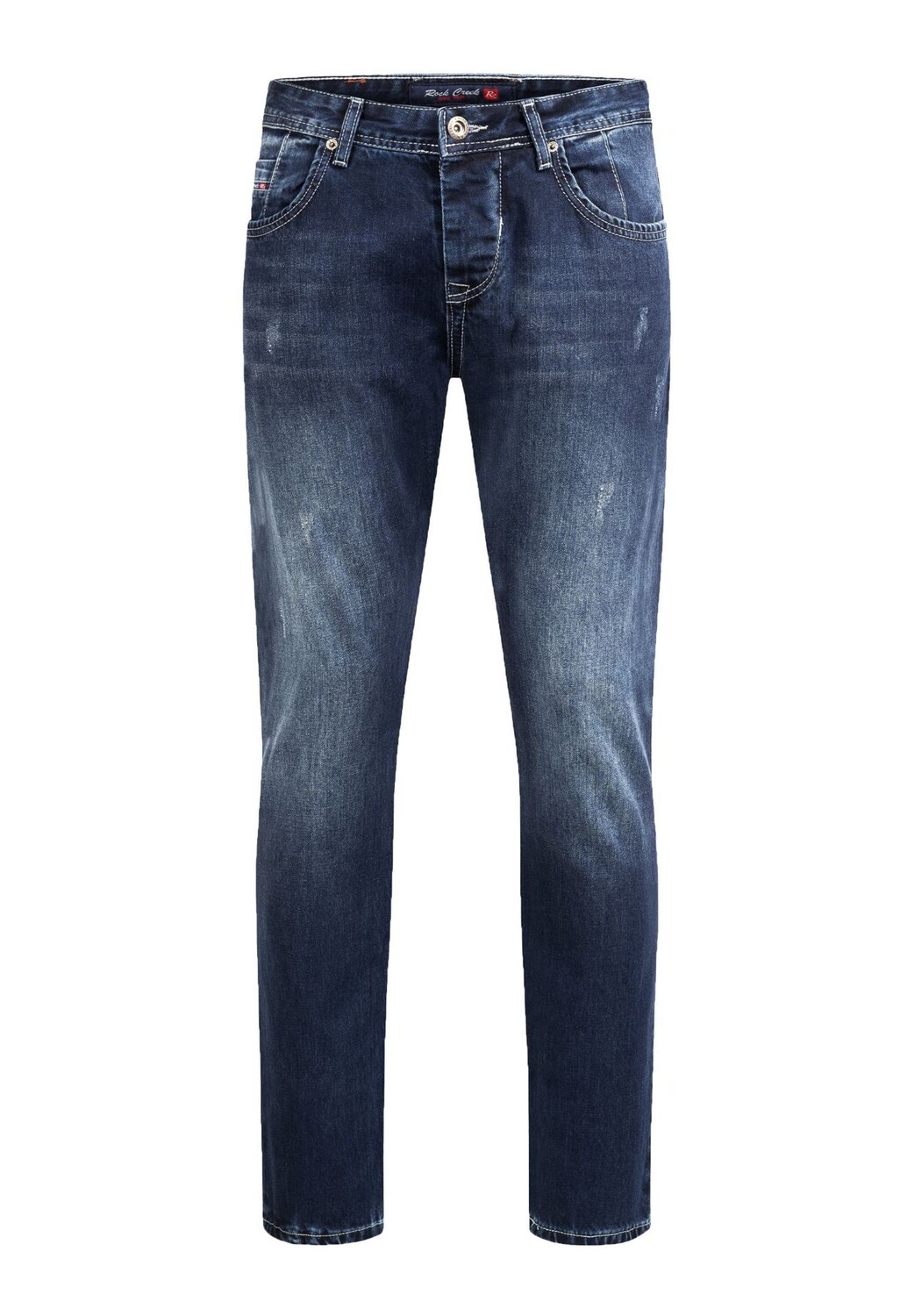 

Джинсы комфортного кроя поношенного вида Rock Creek, синий