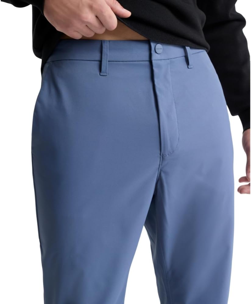Мужские облегающие брюки-чинос Calvin Klein из ткани и эластичного плетения, Vintage Indigo — фото 3