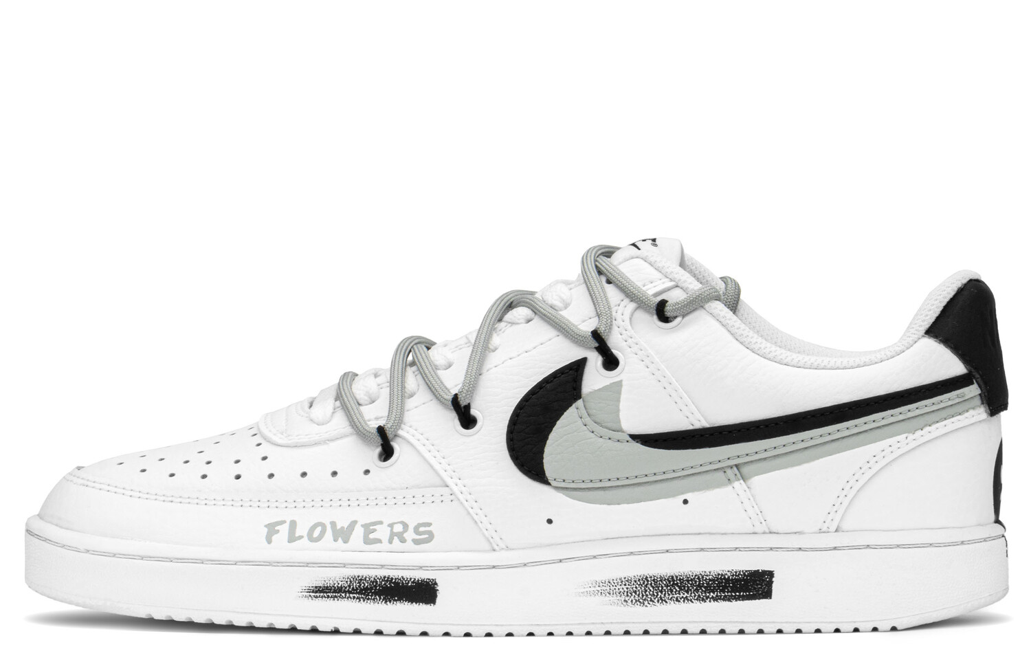 

Кроссовки Nike Court Vision 1 Skateboard Shoes Men Low-Top Black White Gray, белый/черный