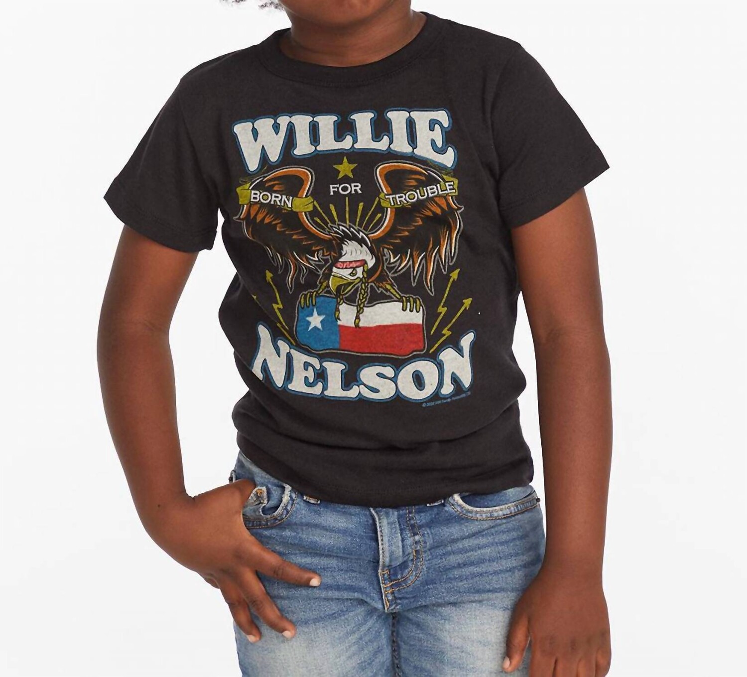 

Черная футболка Willie Nelson Born For Trouble Chaser, черный