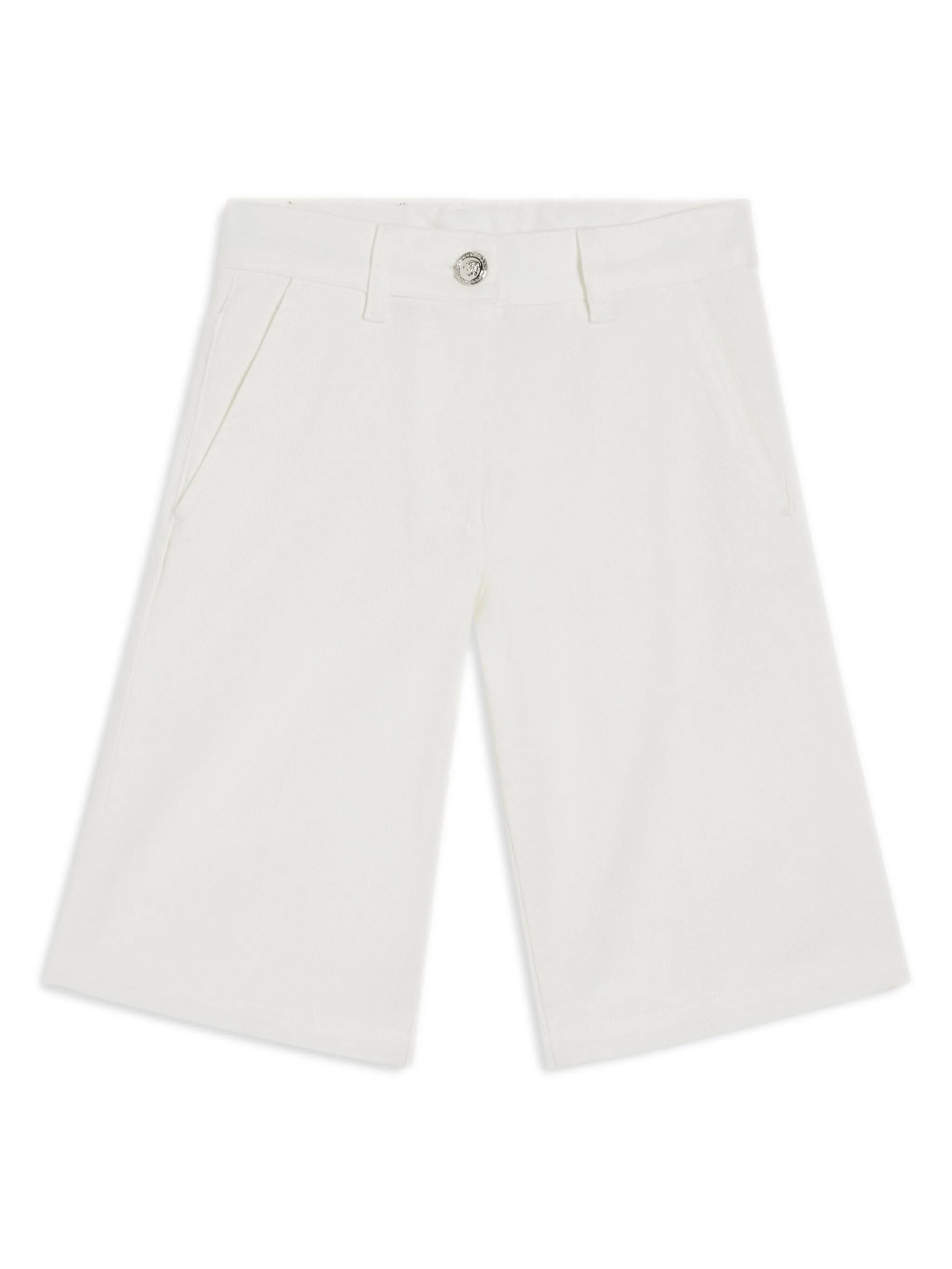 

Джинсовые шорты с нашивкой-логотипом Versace Kids, белый