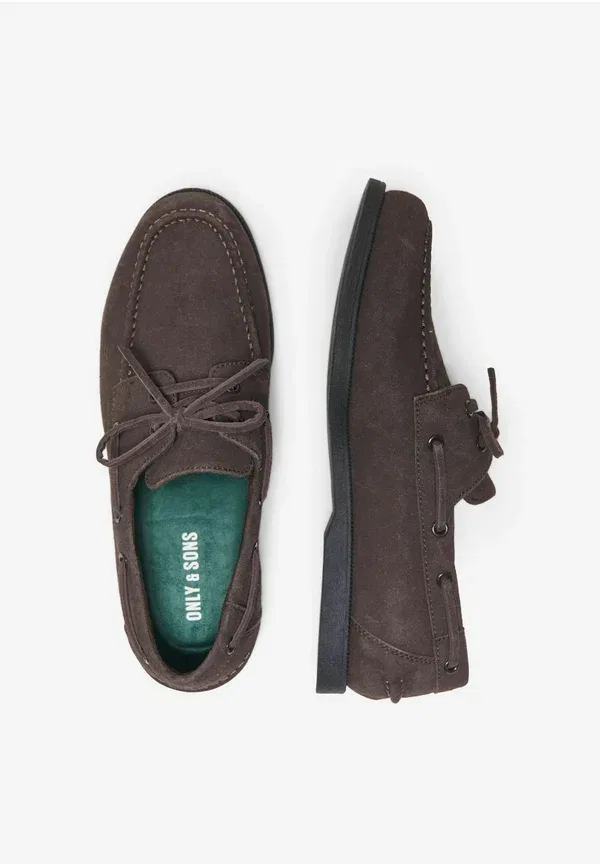 Туфли-лодочки Only & Sons Onsjohn Loafer Boat Shoes, шоколадно-коричневый — фото 3