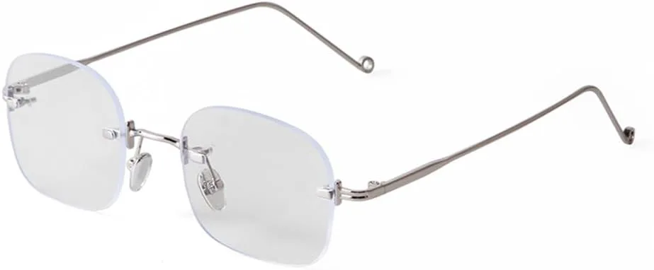 

Солнцезащитные очки в стиле ретро прямоугольной оправы без дужек для женщин, модные солнцезащитные очки для мужчин, очки в маленькой оправе MTZJH, C4 Silver