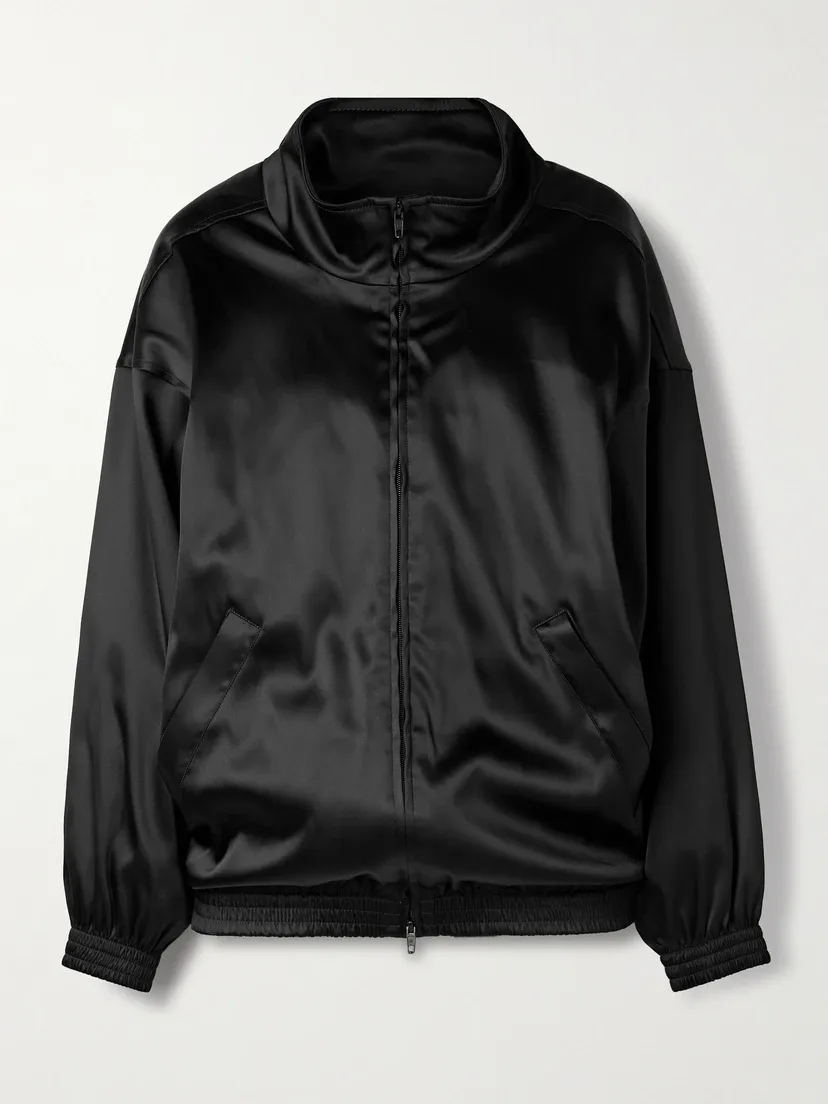 Атласная спортивная куртка BALENCIAGA, черный
