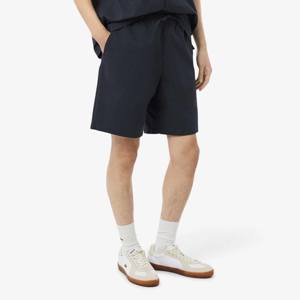 Мужские вафельные шорты цвета древесного угля от Lacoste — фото 2