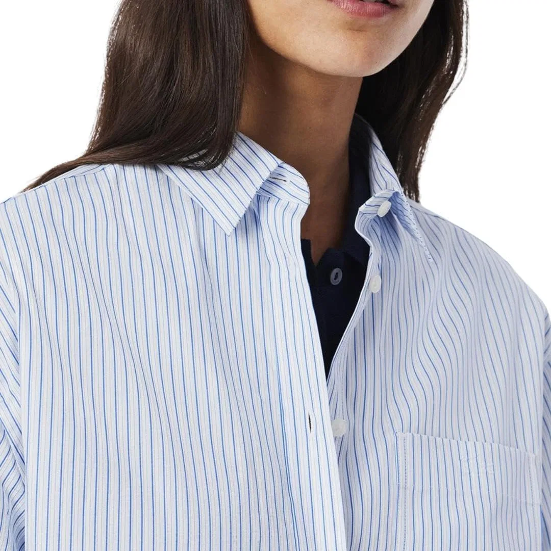 Рубашка Lacoste Oversized Popeline, gypsy blue/white — фото 2