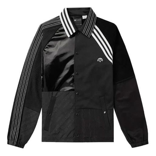 

Куртка adidas originals x alexander wang Crossover Contrast Color Stitching Stripe Long Sleeves Logo Jacket Black BP6689