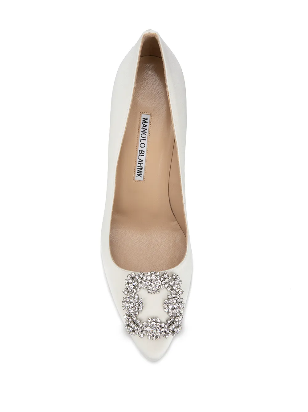 Туфли-лодочки Hangisi с пряжкой Manolo Blahnik, белый — фото 4