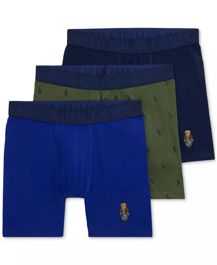 

Мужской подарочный набор из 3 боксеров Boxer Briefs Polo Ralph Lauren, мультиколор