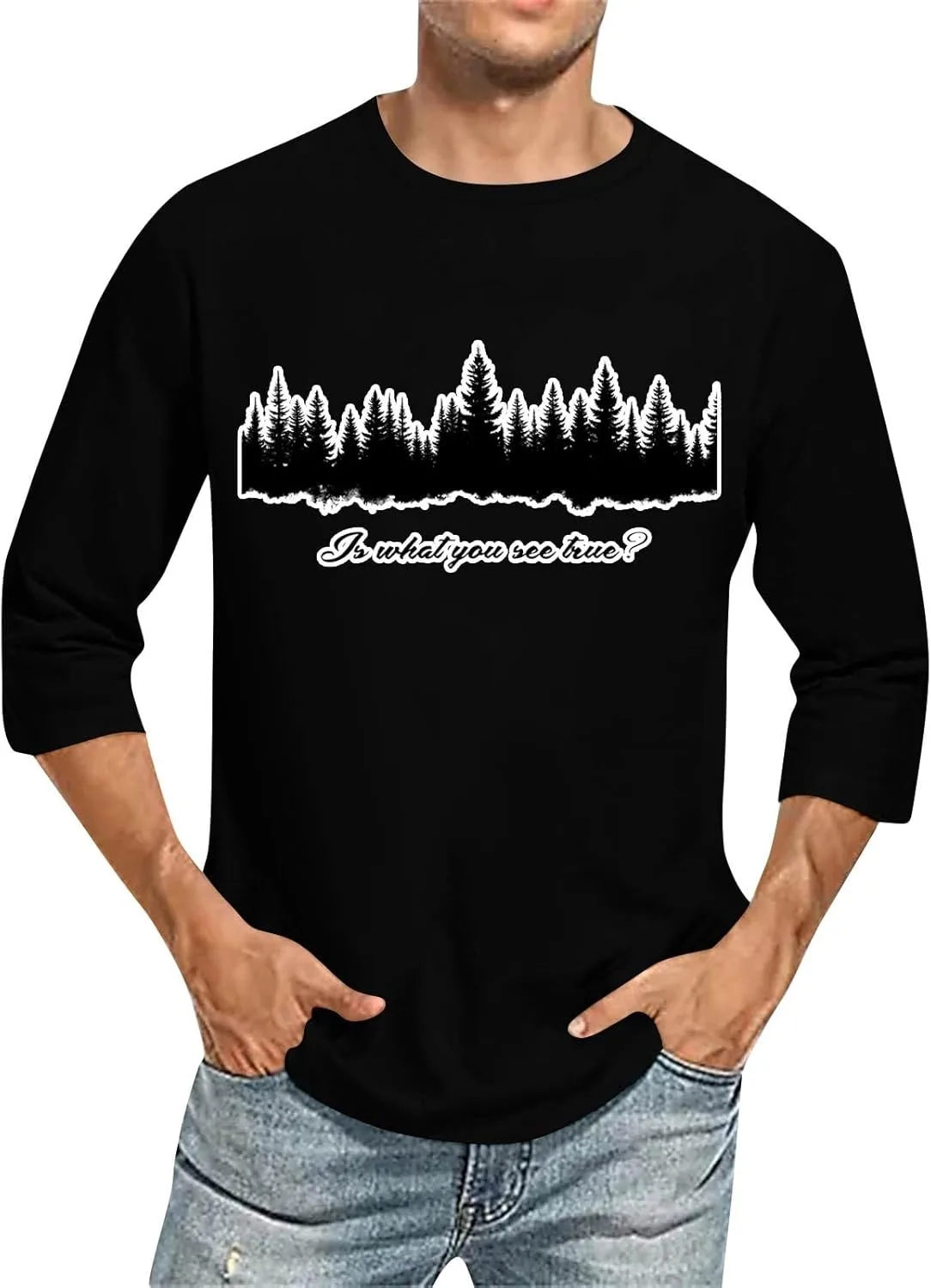 

Футболка мужская loose fit с принтом и 3/4 рукавом FQZWONG