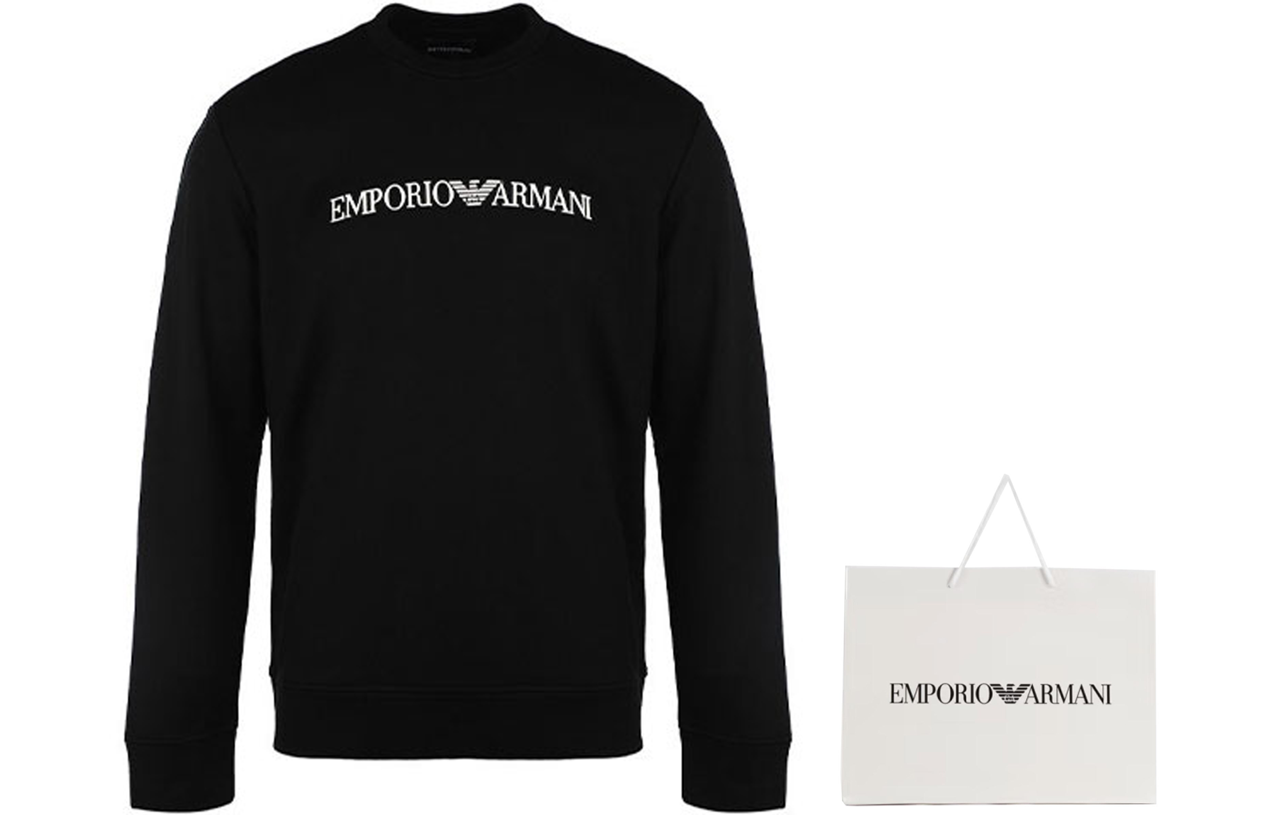 Футболка с принтом логотипа EMPORIO ARMANI, черная — фото 4