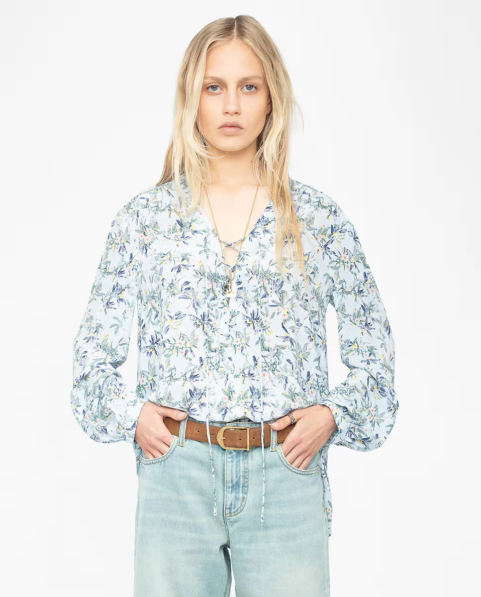 

Женская блузка Tamela с принтом Zadig & Voltaire, светло-голубой