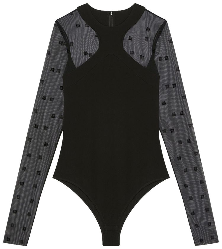 

Лонгслив Givenchy Long-Sleeve Bodysuit 4G Tulle 'Black', черный