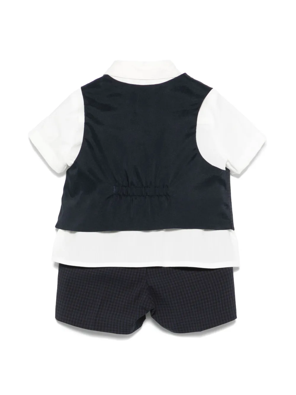 Комплект из топа и шортов в клетку Emporio Armani Kids, синий — фото 2