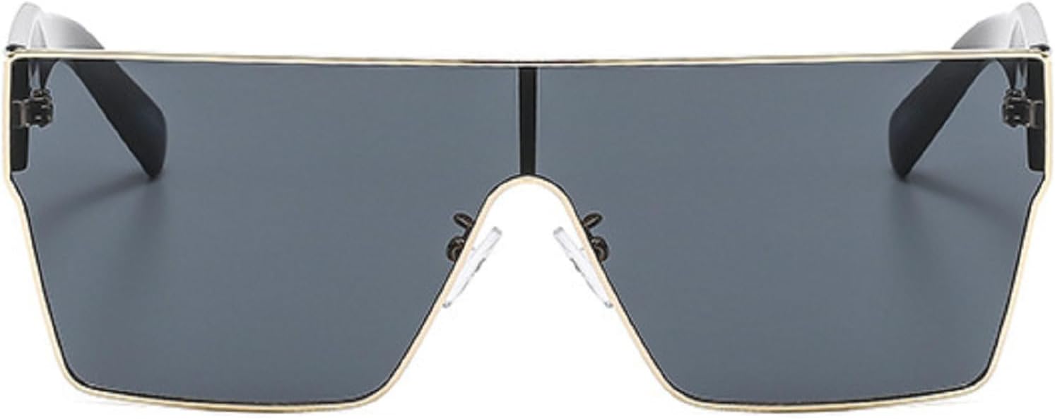 

Крупные цельные солнцезащитные очки для женщин, тренд 2024 года, металлические, винтажные, панк, мужские солнцезащитные очки с градиентными линзами и защитой от УФ-излучения UV400 для вождения mincl, Black