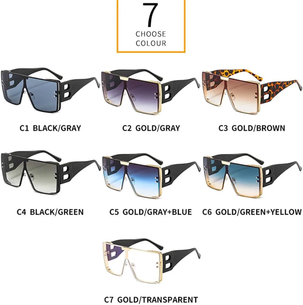 

Солнцезащитные очки в крупной оправе для женщин, ретро-металлические солнцезащитные очки для мужчин, градиентные очки для женщин, C5, один размер VFDHN, C5