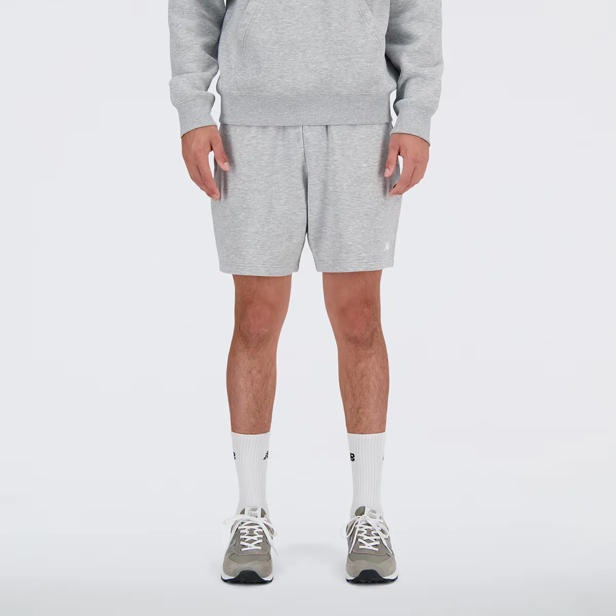 

Мужские 7-дюймовые французские махровые шорты New Balance, серый