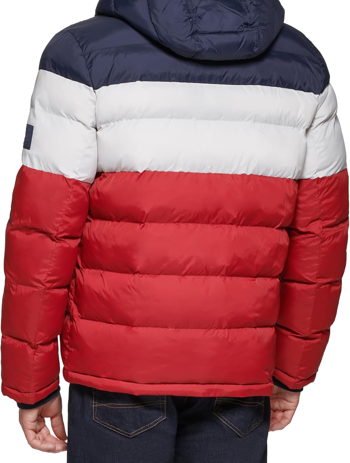 Мужская стеганая куртка с капюшоном Tommy Hilfiger (стандартная и для больших и высоких), Midnight/Ice/Red — фото 3